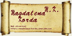 Magdalena Korda vizit kartica